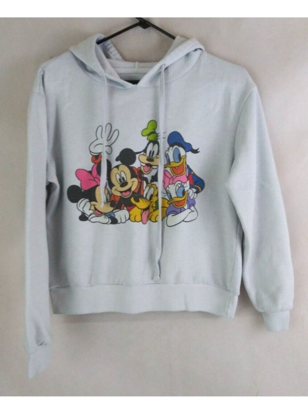 Disney Mickey Mouse White Hooded Sweatshirt With Mickey & Friends Design Small